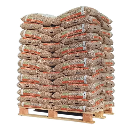 Pelletmølle Træenergi – Palle med 65 sække 15 kg